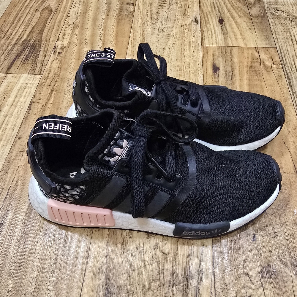 Adidas Black and Pink Athletic Shoes